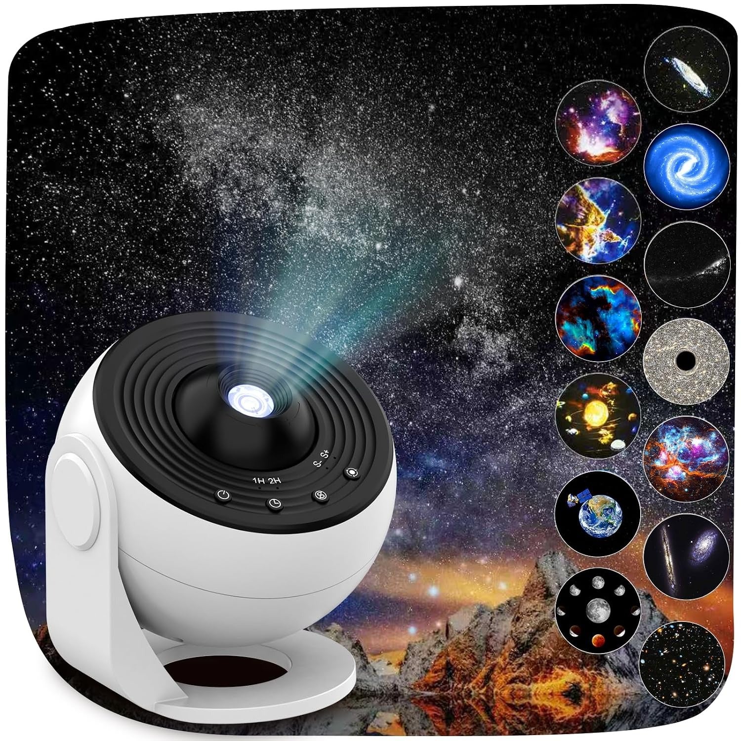 Galaxy Projector, 13 in 1 Home Planetarium Star Light Projector for Bedroom 360° Rotating Mist Lamp Starry Sky Night Light with 12 Solar System